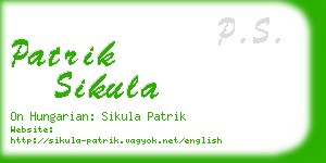 patrik sikula business card